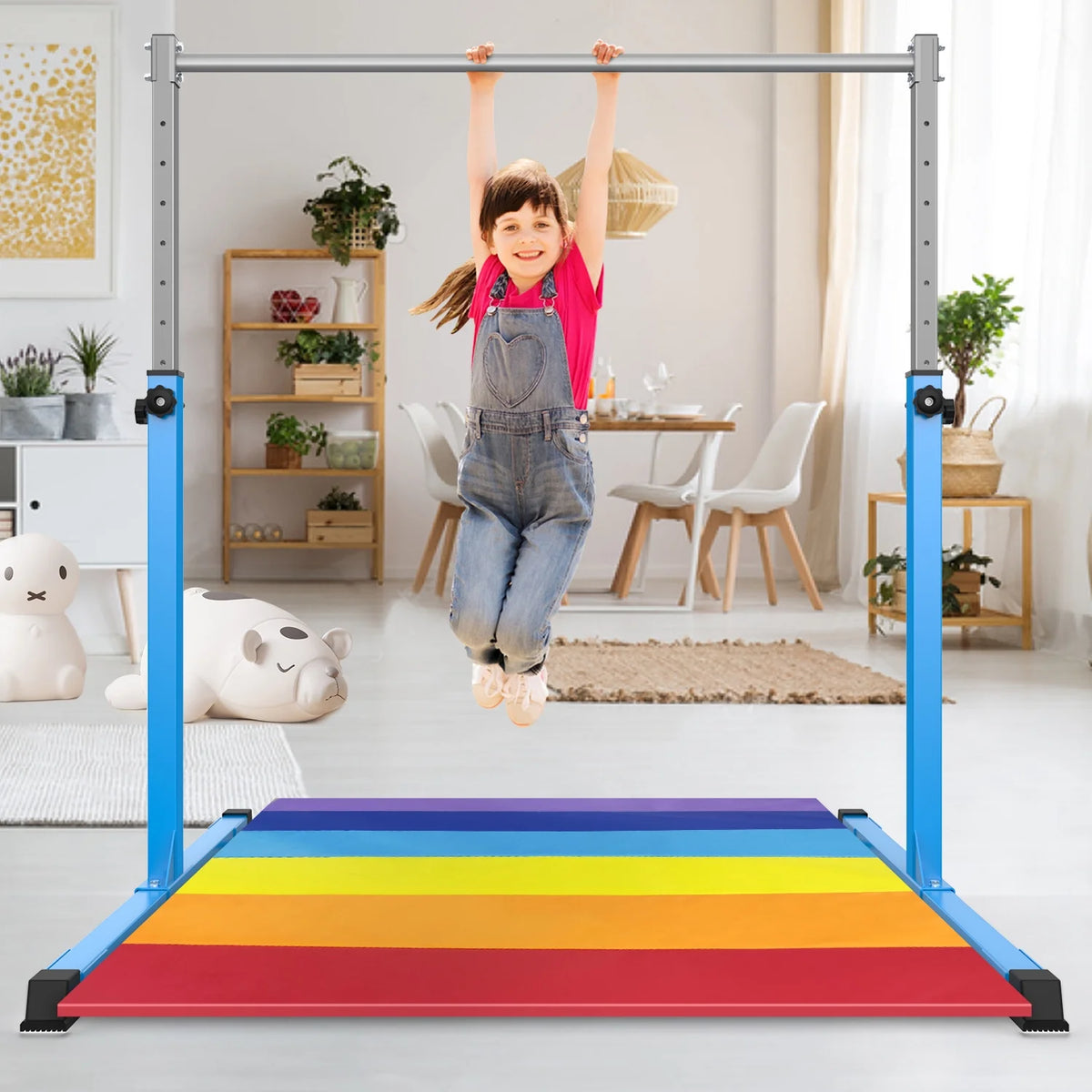 Safly Fun Anti Slip Adjustable Steel Gymnastics Bar, 50 in Width
