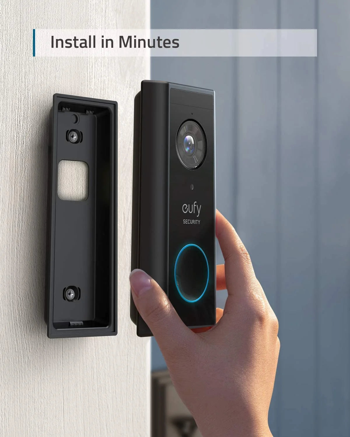 Anker eufy Security, Wireless Video Doorbell (Battery-Powered) with 2K HD, No Monthly Fee, On-Device AI for Human Detection, 2-Way Audio, Simple Self-Installation