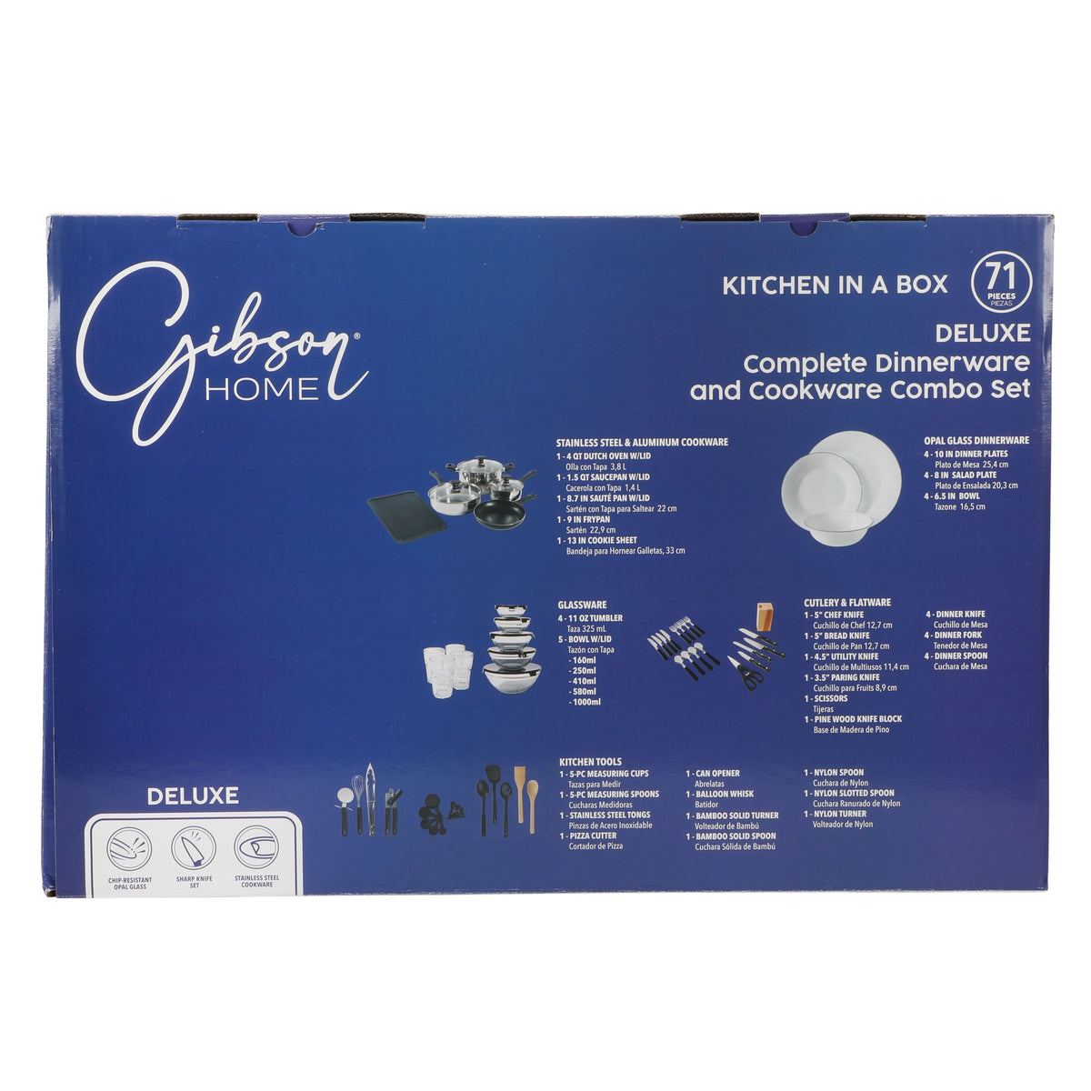 Gibson Home 71-Piece Stainless Steel Silver Cookware Combo Set