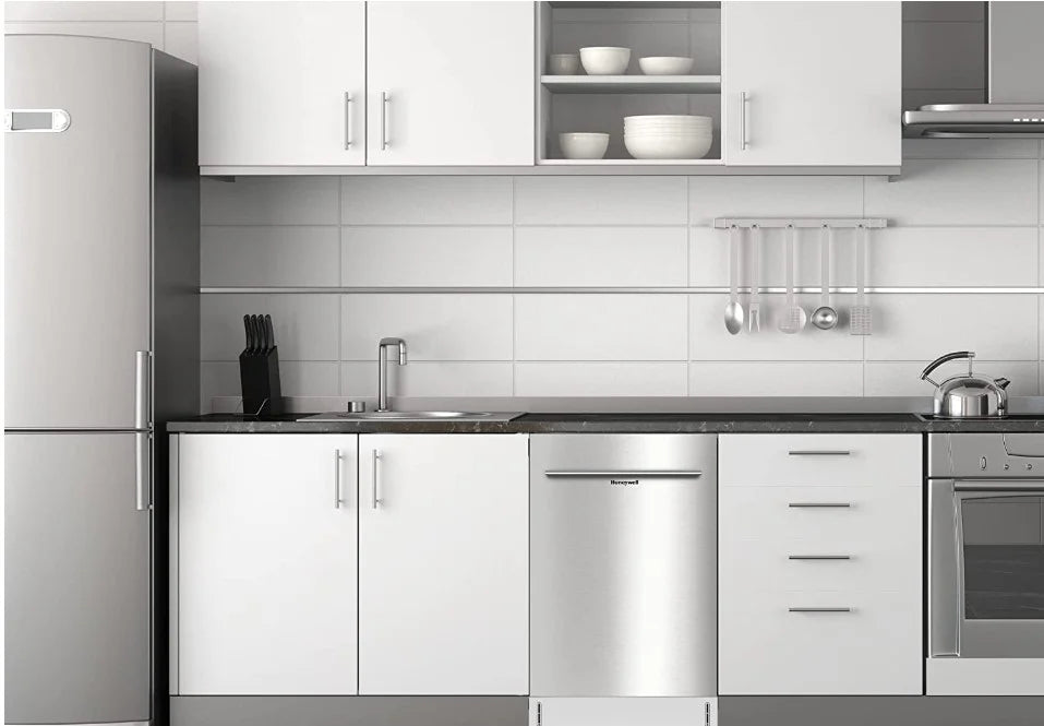Honeywell 18 inch Dishwasher with 8 Place Settings, 6 Washing Programs, Stainless Steel Tub
