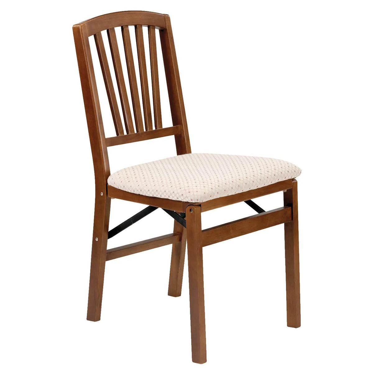 Mission Fusion Folding Chair (Set of 2)- Blush Fabric and Fruitwood