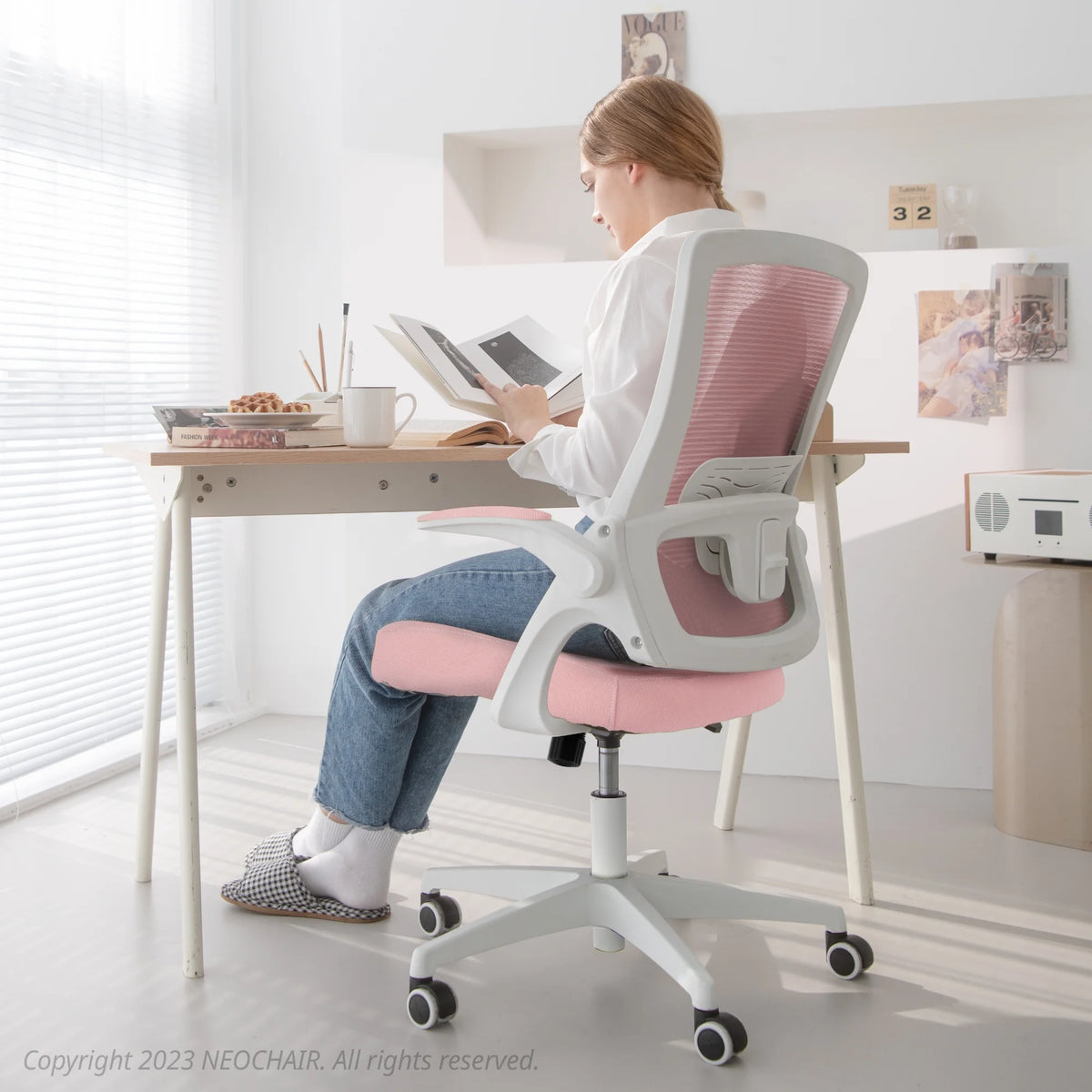 NEO CHAIR Ergonomic Office Chair, Adjustable High Back Mesh Desk Chair with Flip-up Arms, Black
