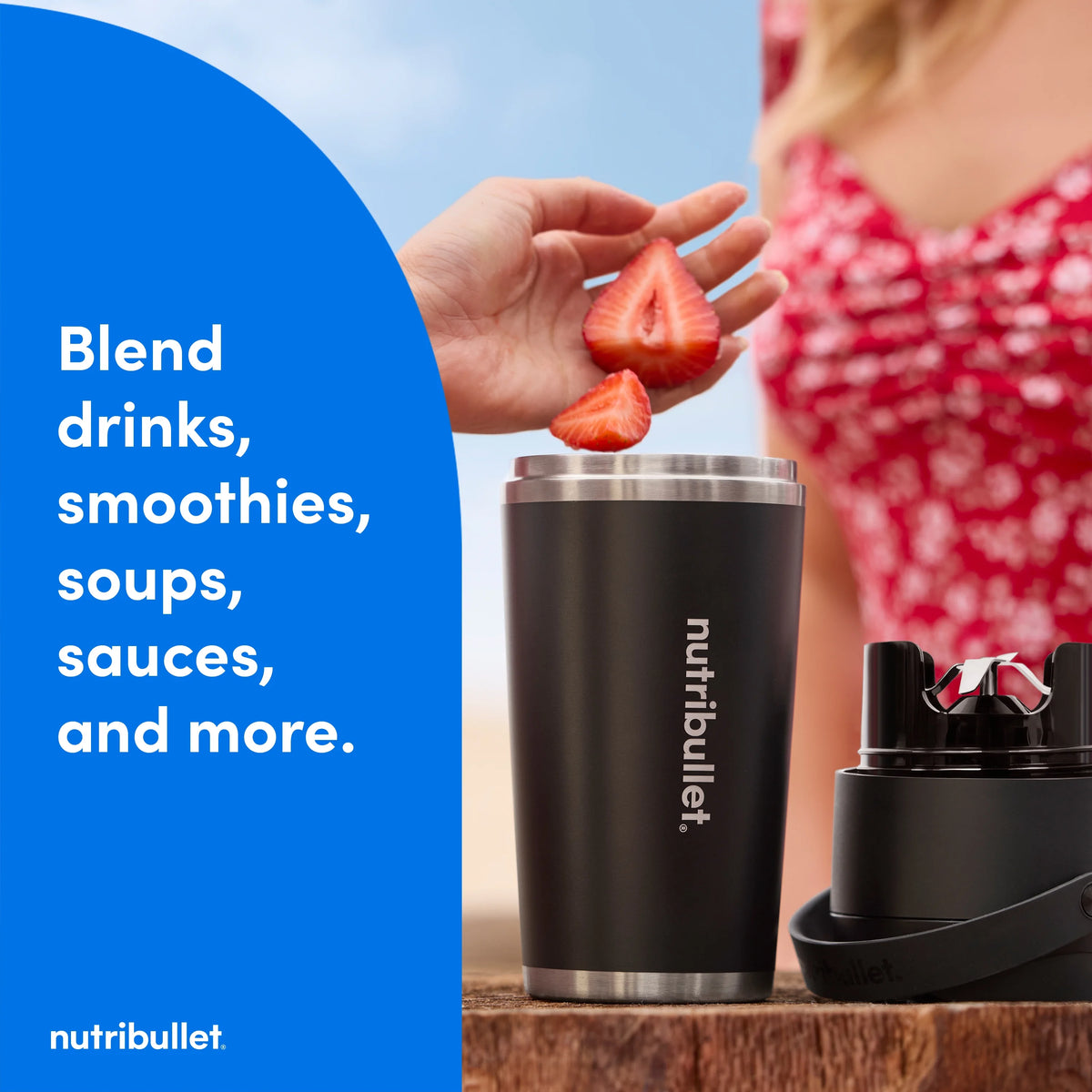 nutribullet Flip Insulated Portable Blender NBPB10350AK - Matte Black, 18oz