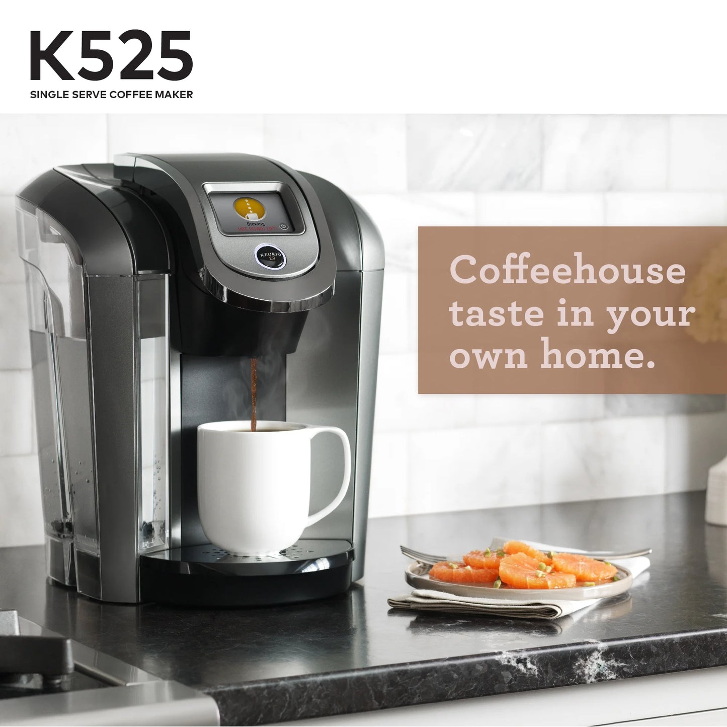 Keurig K525 Single Serve Coffee Brewer, Slate