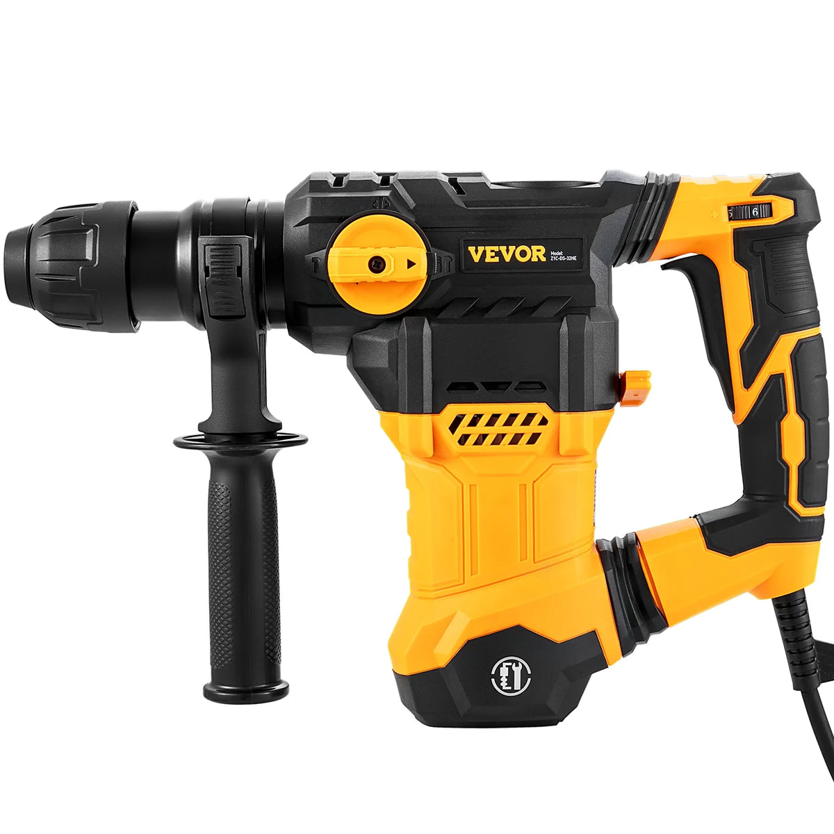 VEVOR 1-1/4inch SDS-Plus Rotary Hammer Drill, 13 Amp Corded Drills, Heavy Duty Chipping Hammers w/Vibration Control & Safety Clutch, Electric Demolition Hammers Variable Speed, Power Tool For Concrete