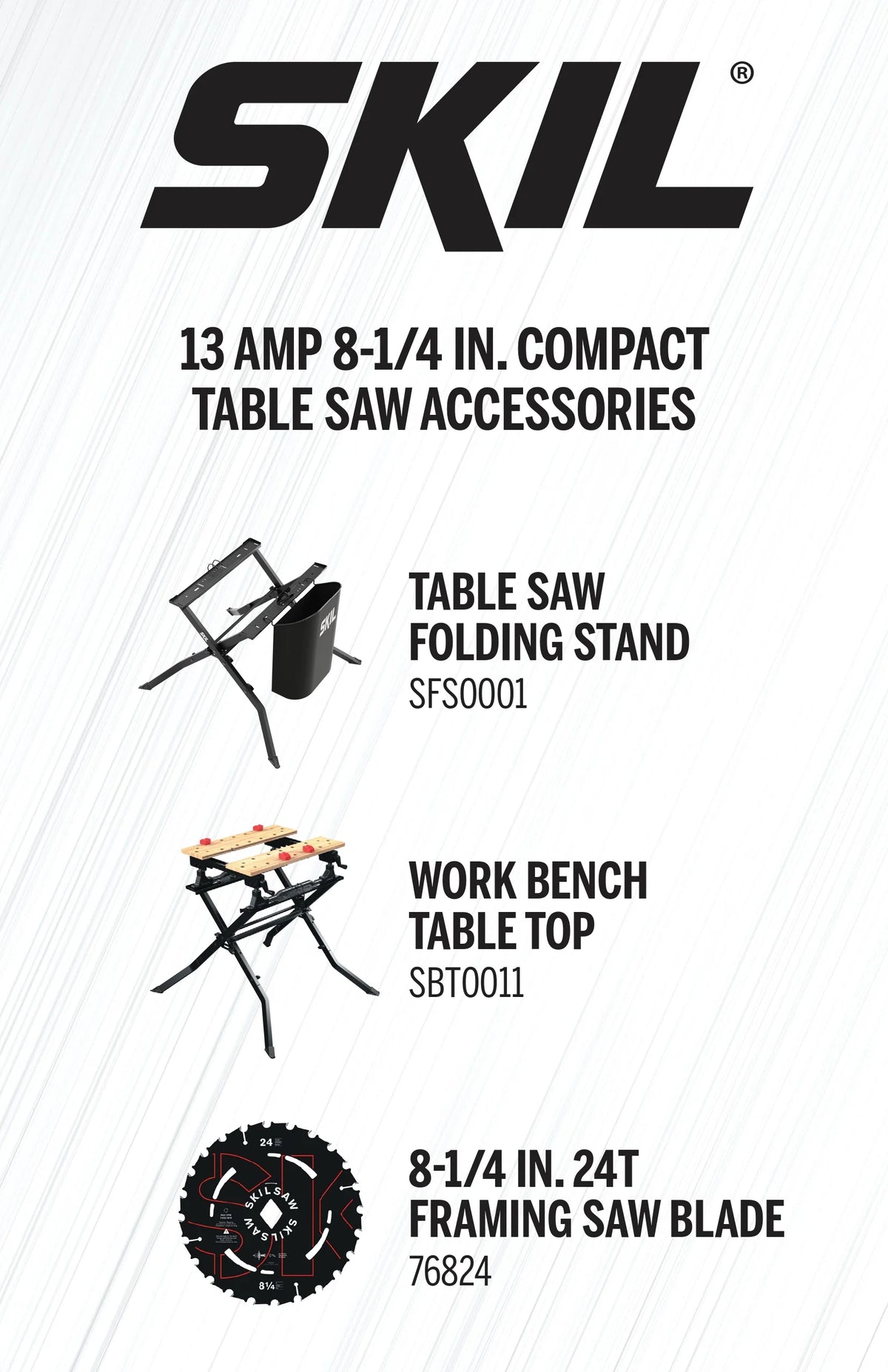 SKIL TS6328-00 13 Amp 8-1/4" Compact Portable Jobsite Table Saw with Rack and Pinion Rip Fence