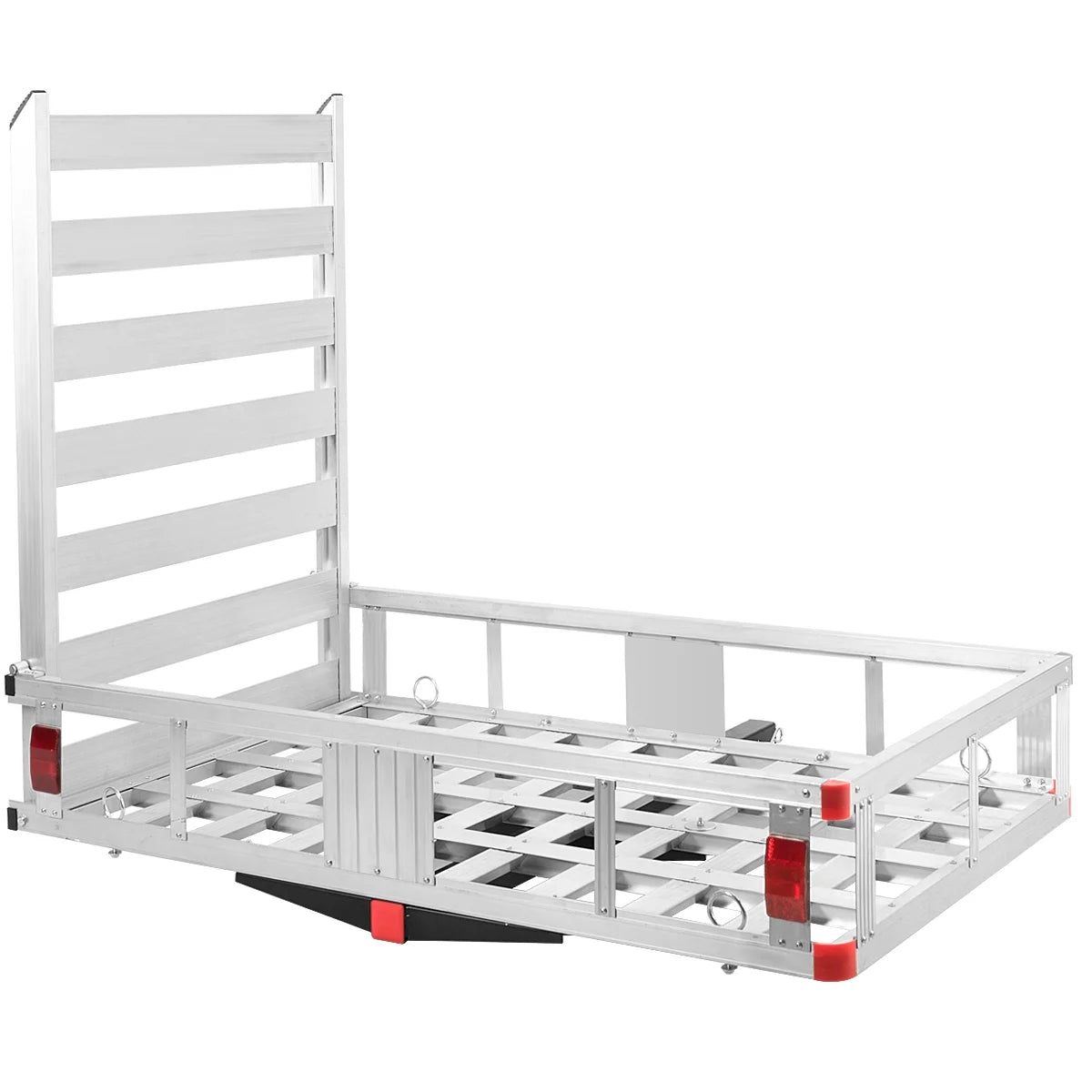 Costway 50'' x 29.5'' Aluminum Cargo Carrier with Ramp Hitch-Mounted Mobility Carrier Hauler