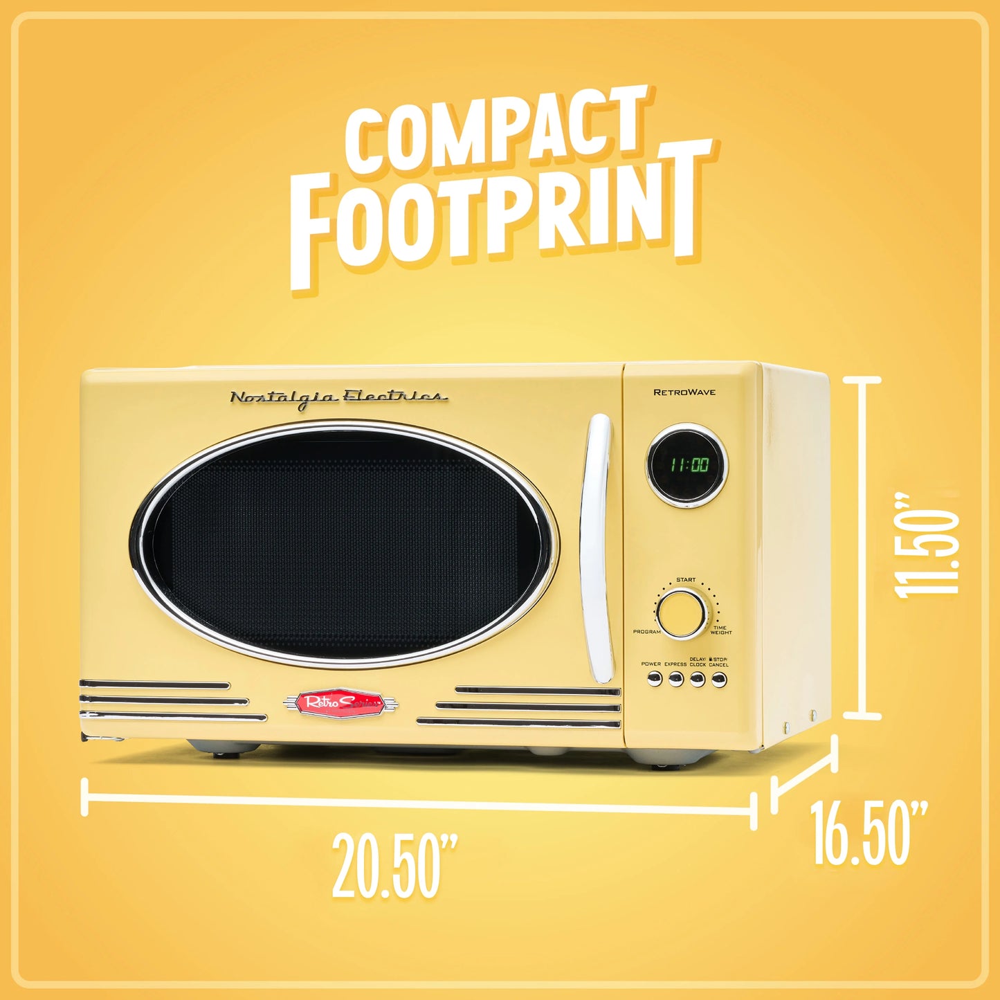 Nostalgia Retro Microwave for Countertop 0.9 cu ft Vintage Microwave, Ivory