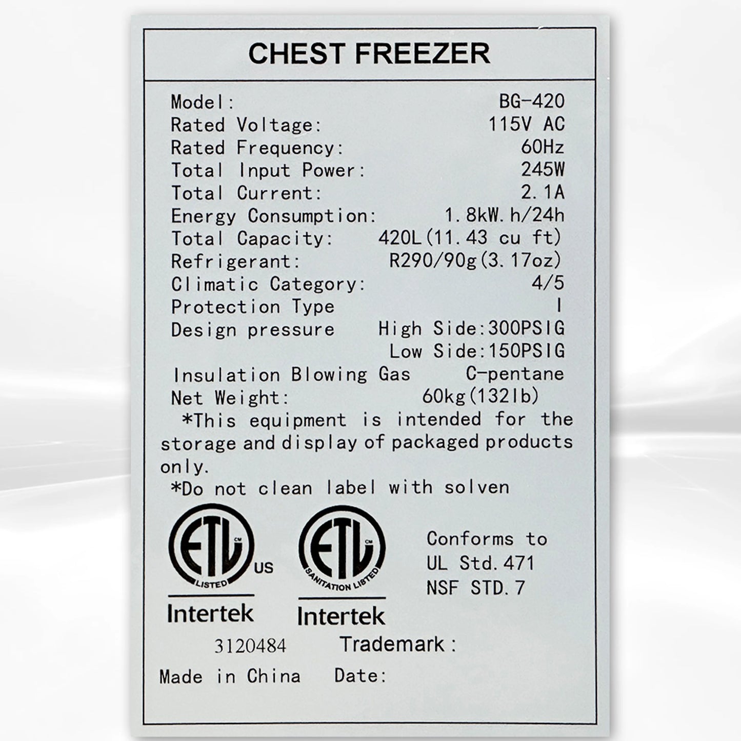 12 Cu.Ft. Chest Freezer, Deep Freezer with Top Open Door 49 in. Energy Saving Freezer, NSF