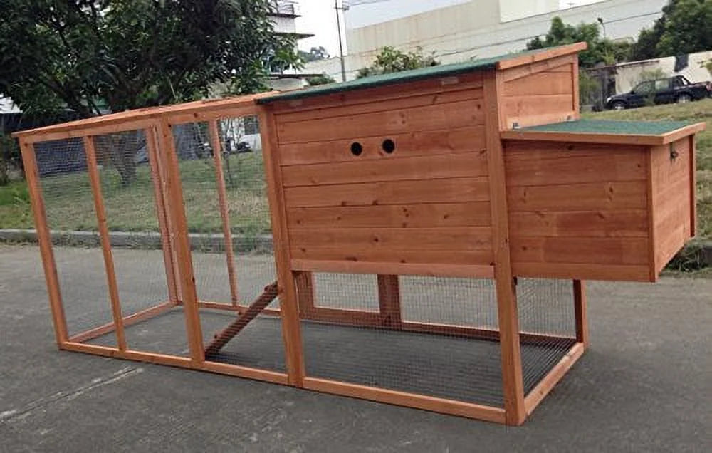 Chicken Coop Large 95" Deluxe Solid wood Hen Chicken Cage House Coop Huge with Run nesting box