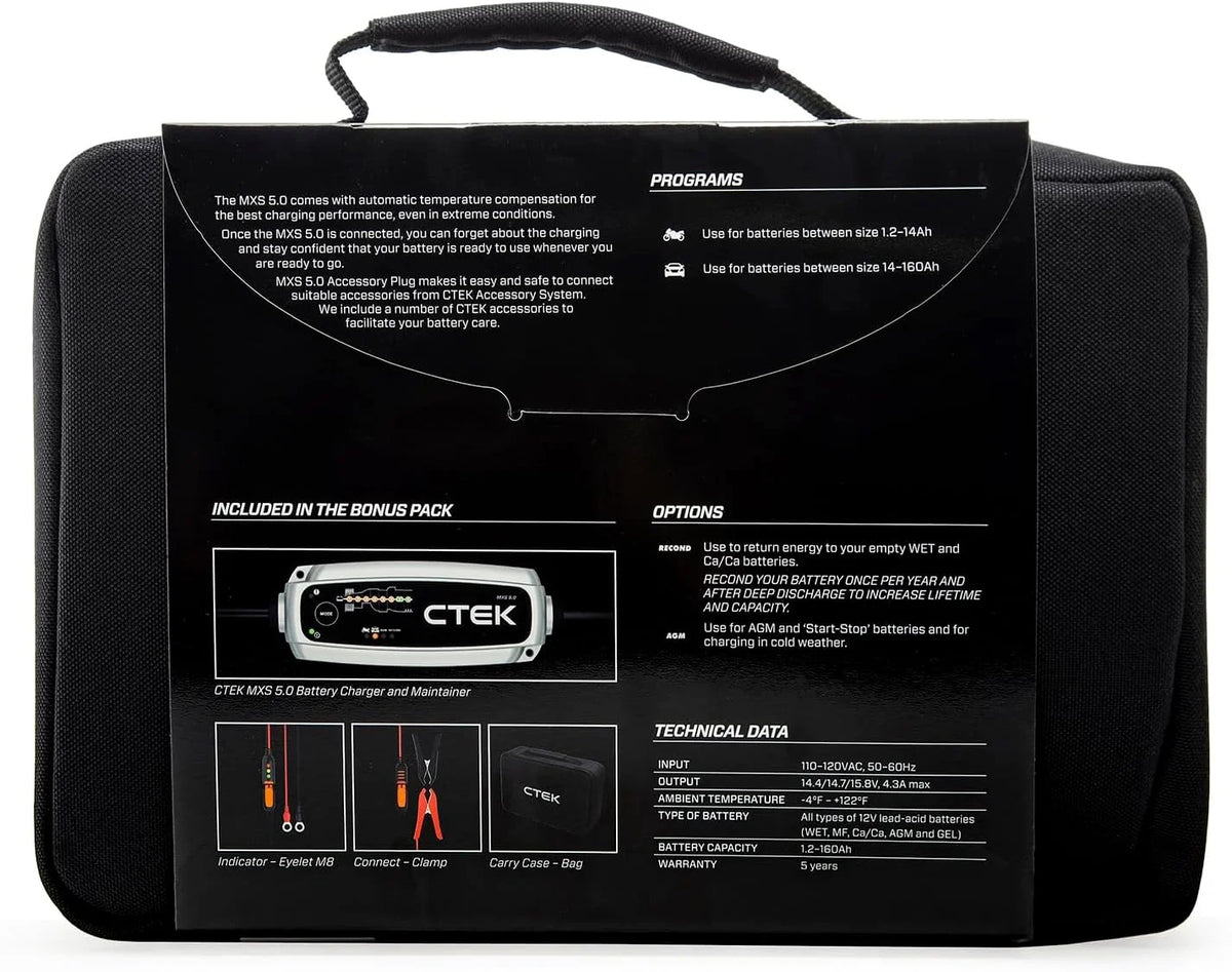 CTEK MXS 5.0 40-206 4.3 Amps 12V Fully Automatic Automotive Battery Charger
