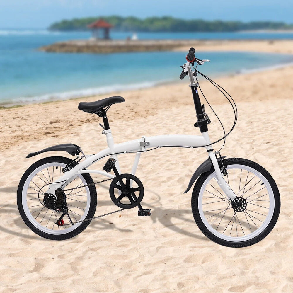 DENEST 20 Inch 7-Speed Bicycle Adult Road Bike Carbon Steel Folding Bike Double V-Brake