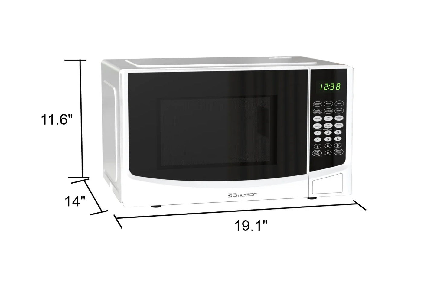 Emerson 0.9 Cu. Ft. 900 Watt, White Microwave Oven with Touch Control, MW9255W