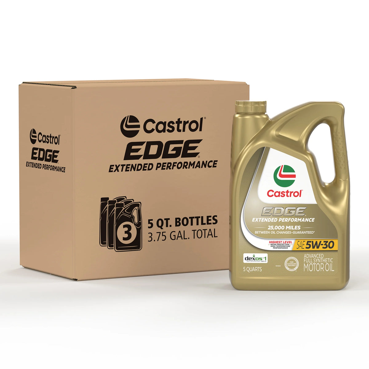 Castrol EDGE Extended Performance 5W-30 Advanced Full Synthetic Motor Oil, 5 Quarts
