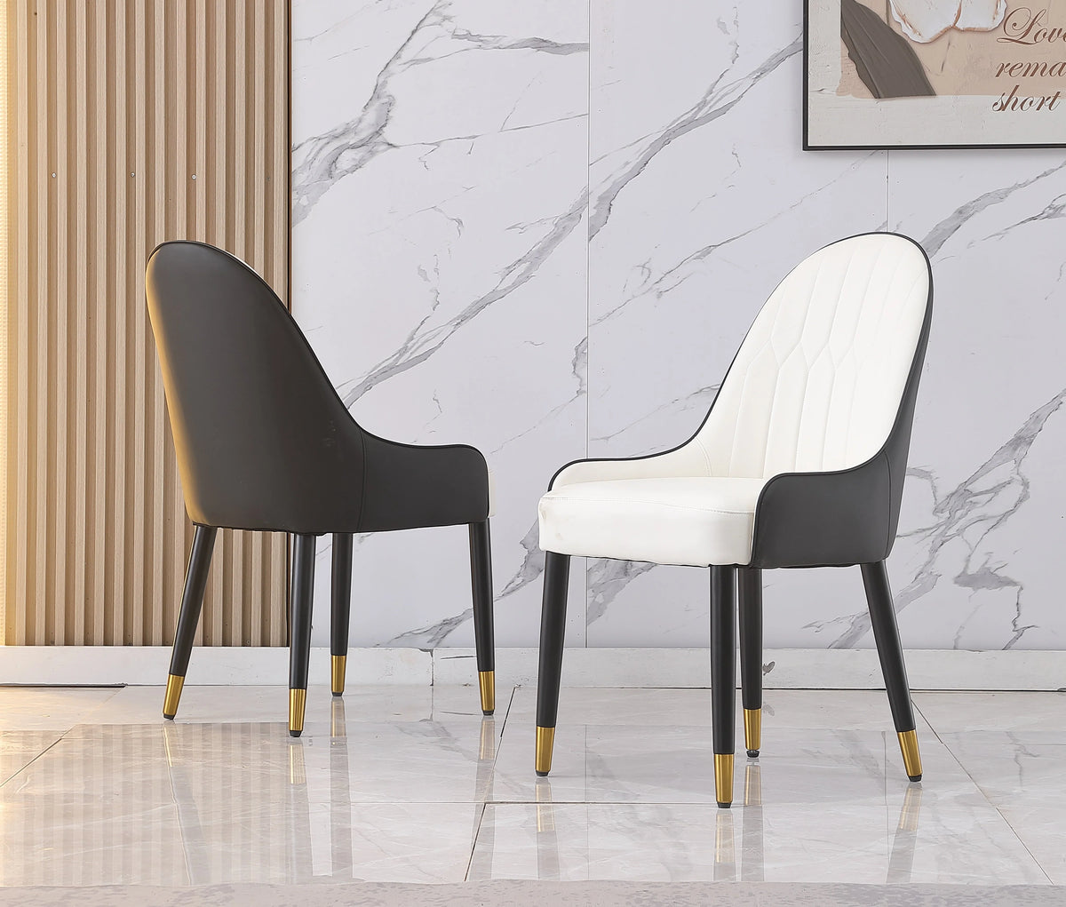Montary 7 Piece Dining Room Set, Modern Dining Table and Chairs Set, Sintered Stone Dining Table Set for 6, White Marble Dining Table with 6 Chairs for Kitchen, Dining Room