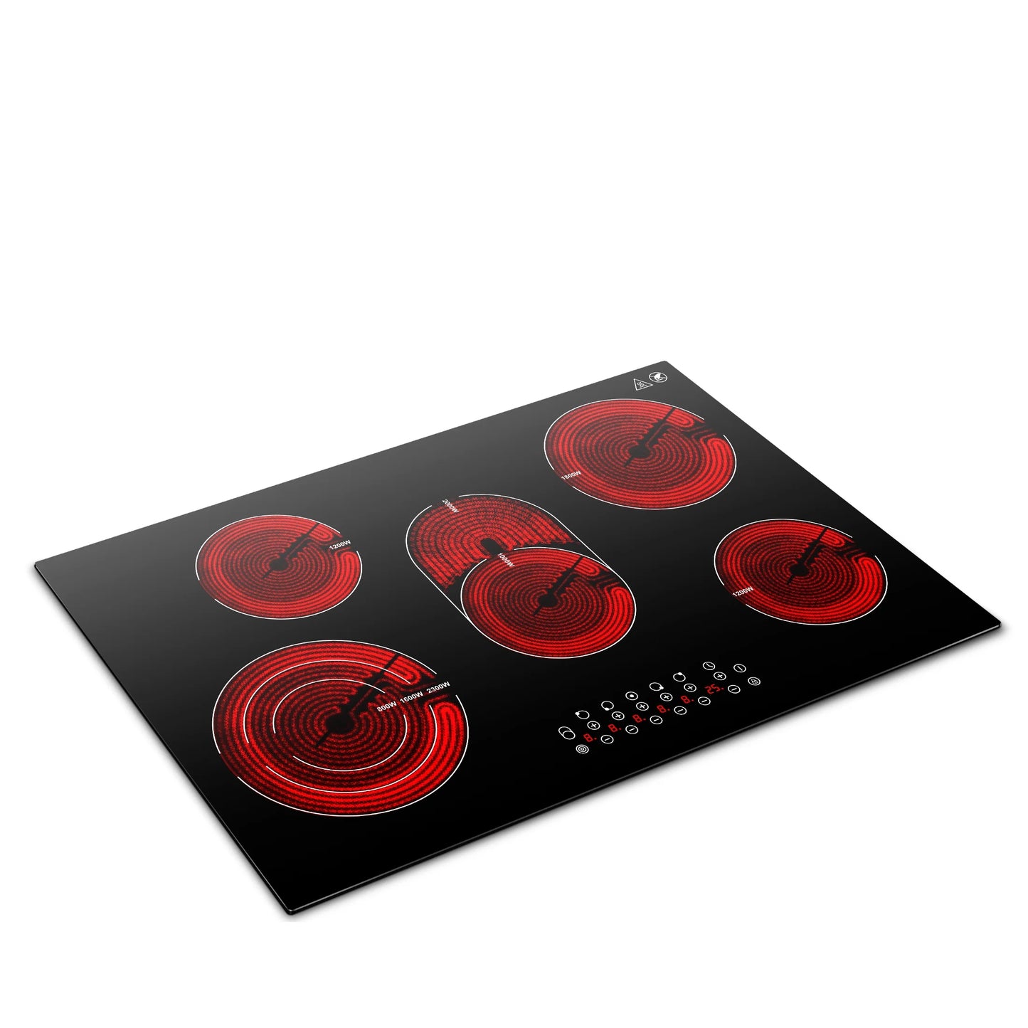 Sunmaki 30 Inch Electric Stove Cooktop 8500W Built-in Electric Stove Cooktop with 5 Burners, Sensor Touch Control Safety Lock,220-240v, Hard Wire, No Plug