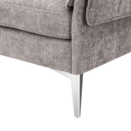 Churanty L Shaped Sofa for Small Spaces Convertible Sectional Sofa with Reversible Chaise Lounge,Grey