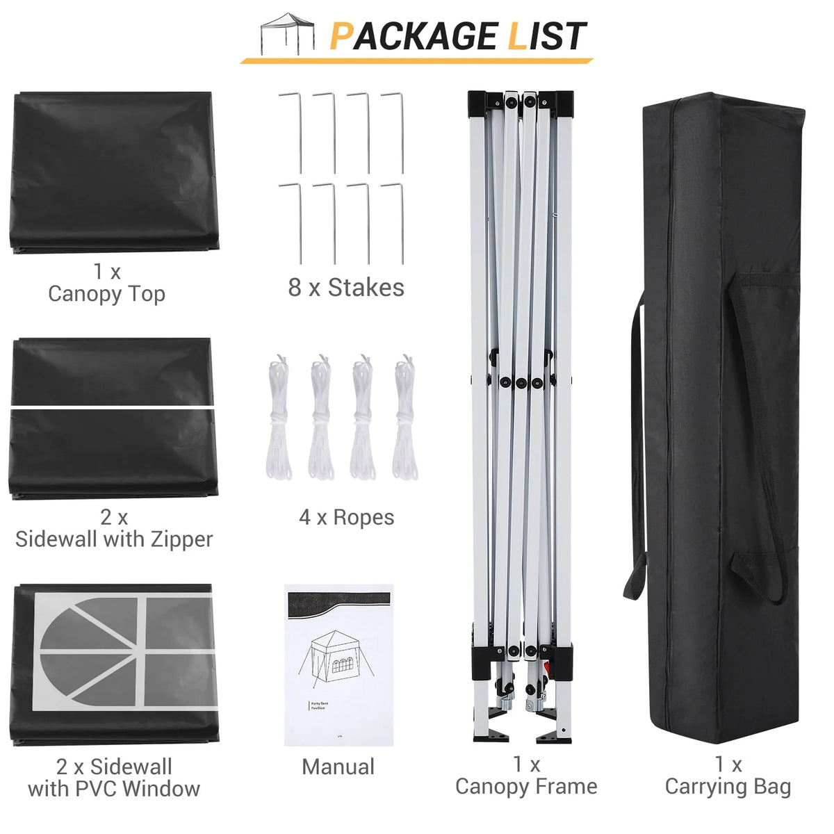 SANOPY 10'x10' Outdoor Canopy Tent Waterproof Pop Up Backyard Canopy Portable Party Commercial Instant Canopy Shelter Tent Gazebo with 4 Removable Sidewalls & Carrying Bag for Wedding Picnics Camping
