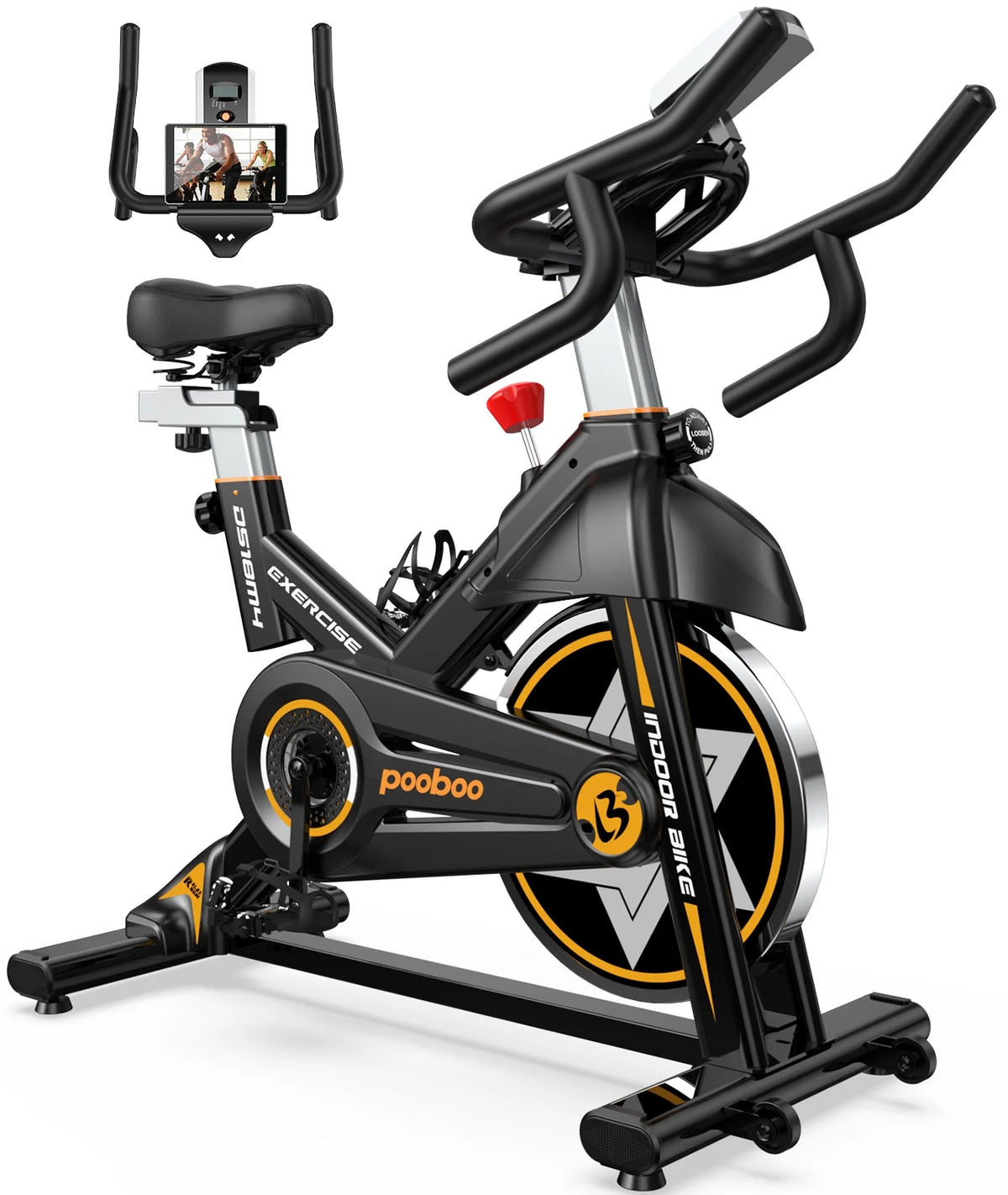LNOW Commercial Built-in Bluetooth Fan Exercise Bike, Adjustable Air Resistance with Dual-Action Handlebars, Heavy Duty Indoor Cycling Bike for Home Gym Traininning, 350lbs Arm/Leg Cardio Workout
