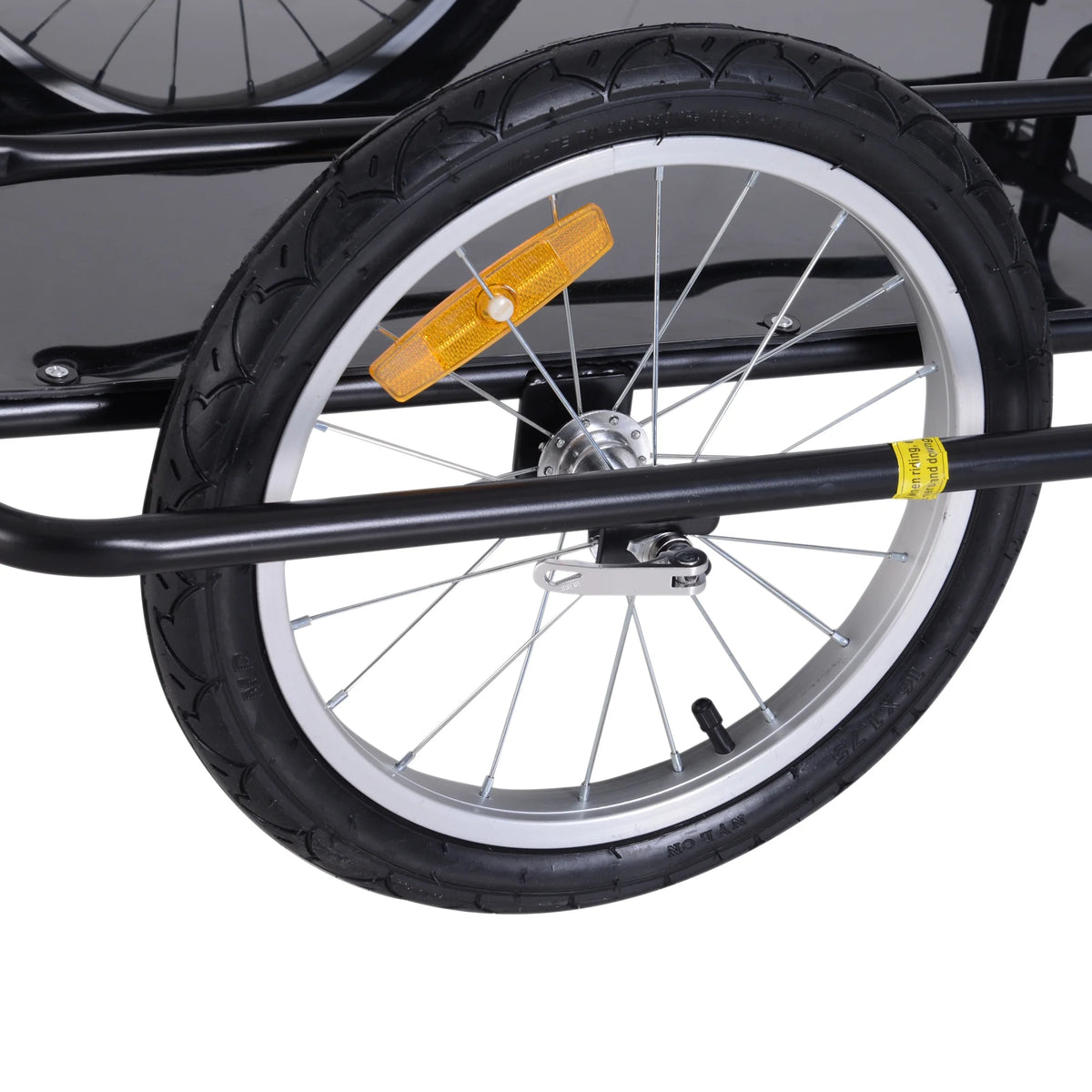 Aosom Foldable Bike Cargo Trailer Cart with Hitch, 88 lbs. Capacity, Black