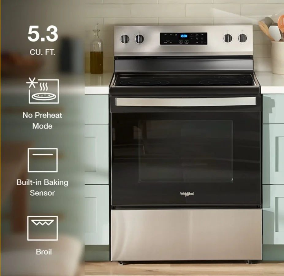 WHIRLPOOL WFES3030RS FREESTANDING SMOOTHTOP ELECTRIC RANGE