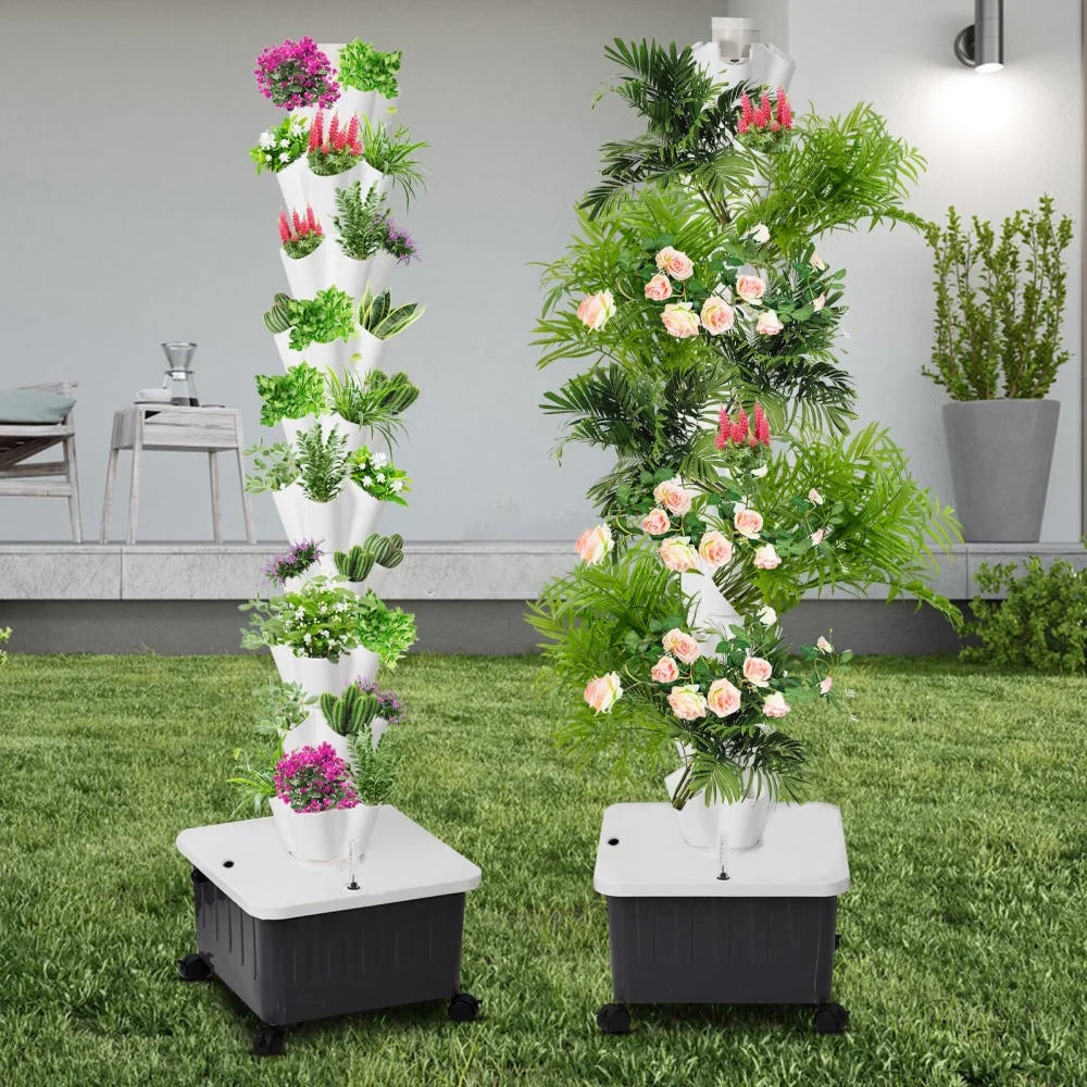 Hydroponic Growing System Tower | Vertical Vegetable Planting Towers | 10-Layer 50 Slots, Hydroponic Growing Kit forHydroponics Towers Garden,Suitable for Balconies, Courtyards, Roofs