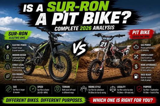 Sur-Ron electric bike vs traditional pit bike comparison on off-road terrain
