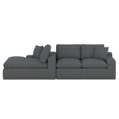 BEBPILOO Modular Chenille 107.9" Sofa with Flexible Configuration, Double - Layer Cushions, Deep Seating & Side Storage Pockets, Full-compressed Sofa for Living Room, Gray