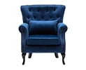 Guyou Mid Century Accent Chair Modern Button Tufted Armchair Wingback Club Chair Velvet Single Sofa Lounge Chair with Pillow for Living Room Bedroom, Teal Blue