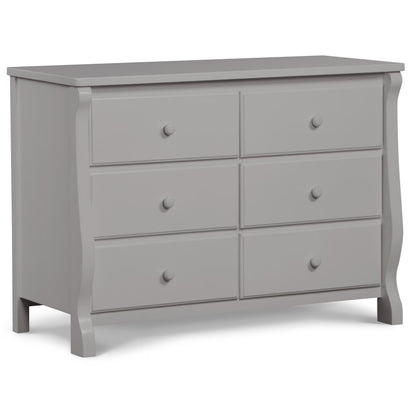Delta Children Universal 6 Drawer Dresser with Interlocking Drawers - Greenguard Gold Certified, Grey