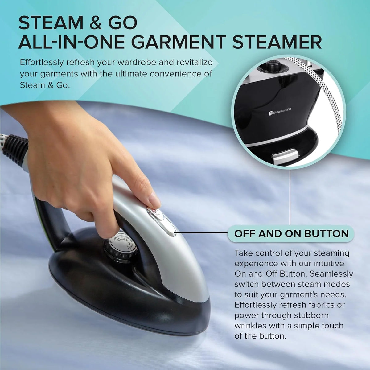 Steam & Go All-in-One Garment Steamer & Clothes Iron with Ironing Board & Hanger