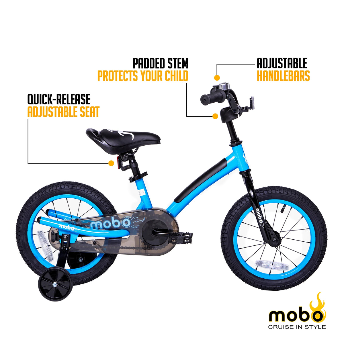 Mobo First Boy's 14" Kids Bike, Ages 3-5 Years Old, Red