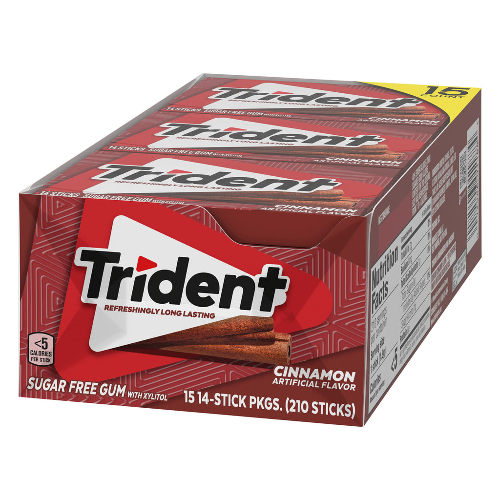 Trident Sugar Free Gum, Cinnamon, 14 Pieces, 15-count