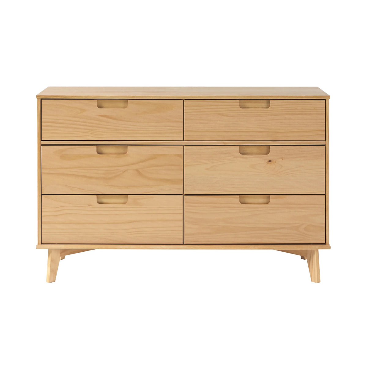 Walker Edison Sonoma 6-Drawer Solid Wood Caramel Dresser