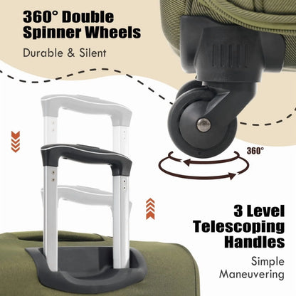 Softside Luggage Expandable 3 Piece Set Suitcase Upright Spinner Softshell Lightweight Luggage Travel Set
