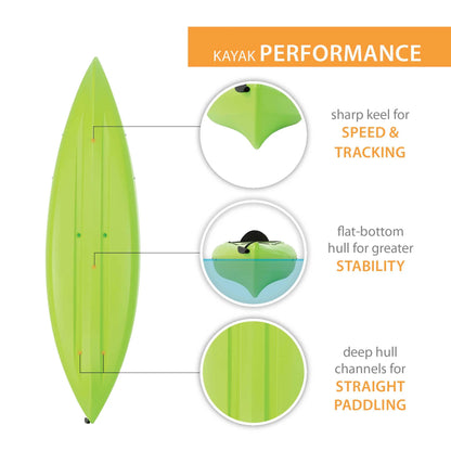 Lifetime Guster 10 Sit-Inside Kayak- Lime Green (90527)