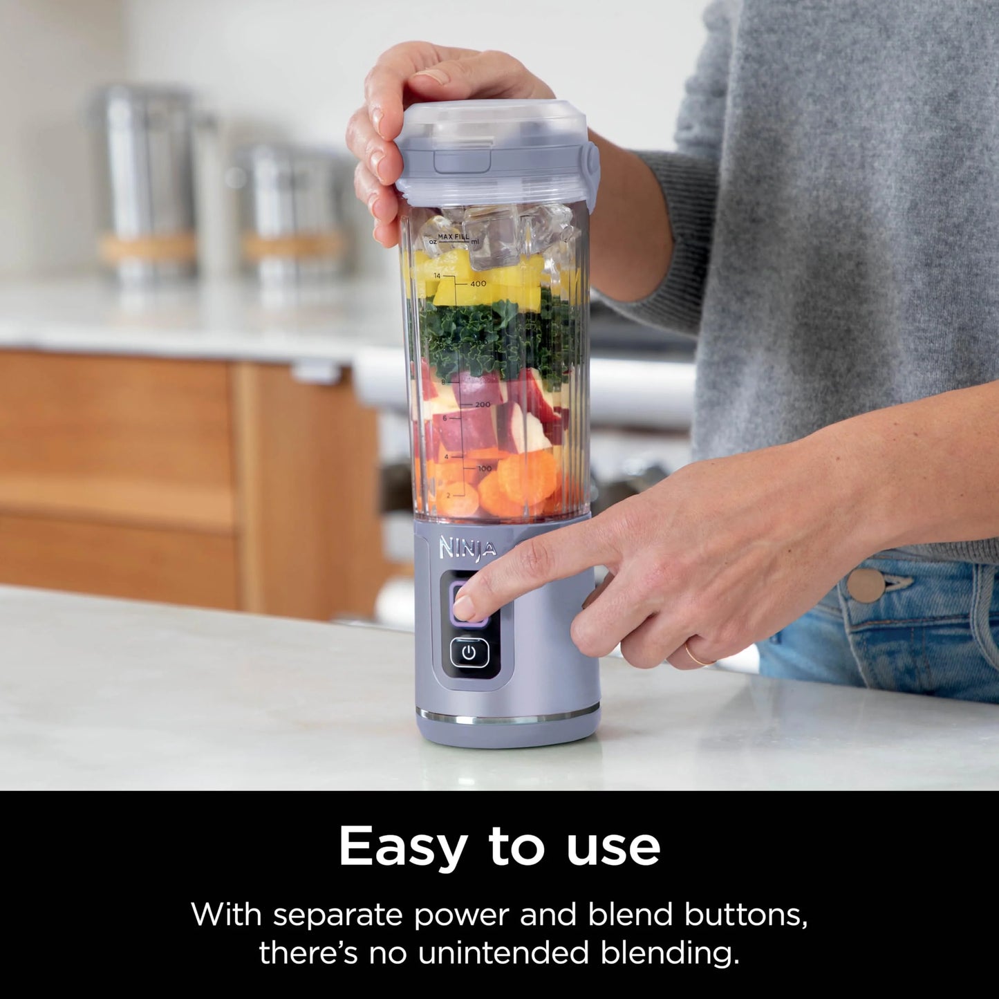 Ninja Blast Portable Blender, Cordless, 18oz. Vessel, Personal Blender for Shakes & Smoothies, BPA Free, Leakproof Lid & Sip Spout, USB-C Rechargeable, Dishwasher Safe Parts, Metallic Purple,