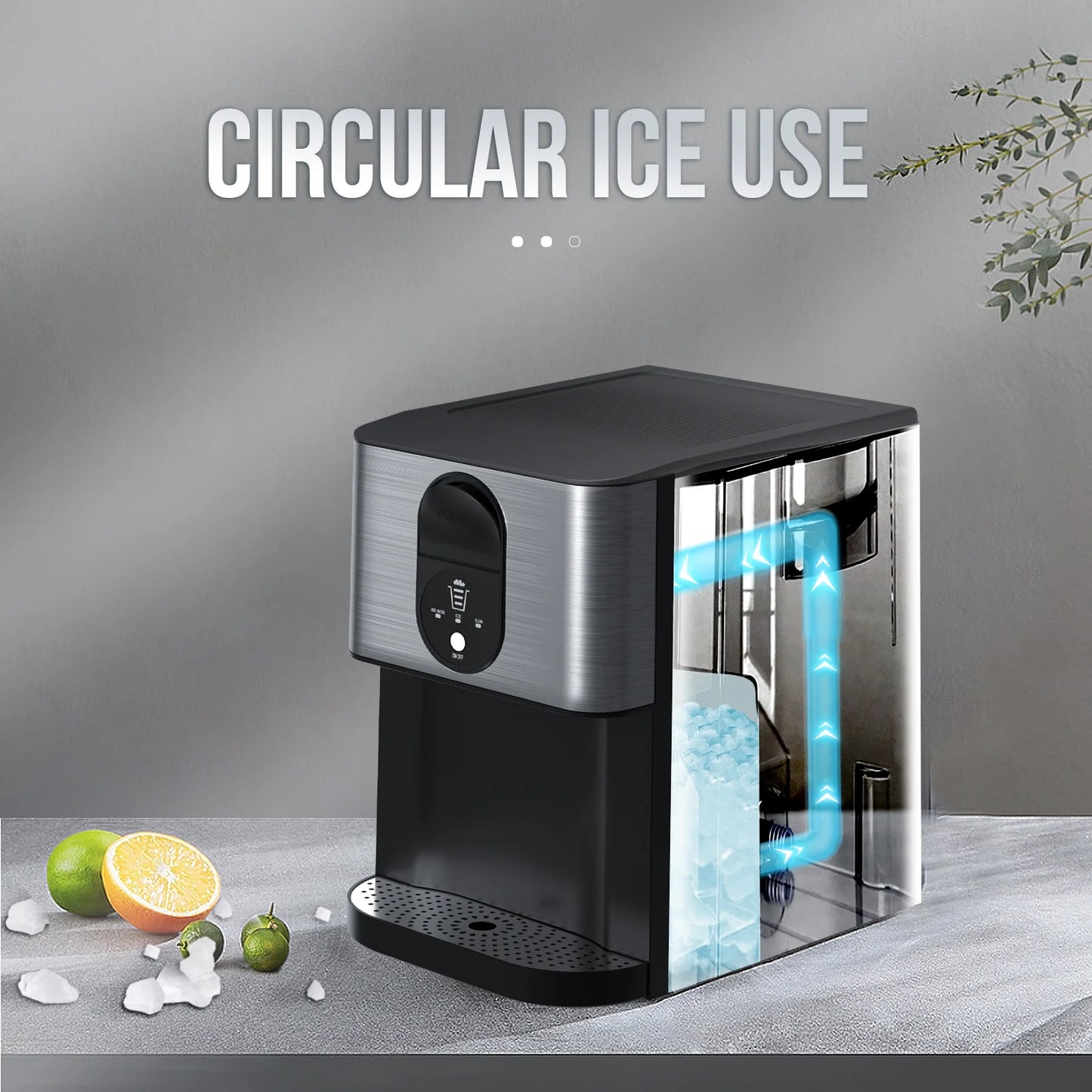 Auseo Ice Maker Countertop with Soft Chewable Ice, 44 Lbs/24H, Self-Cleaning, One-Click Operation for Home/Party(Black)