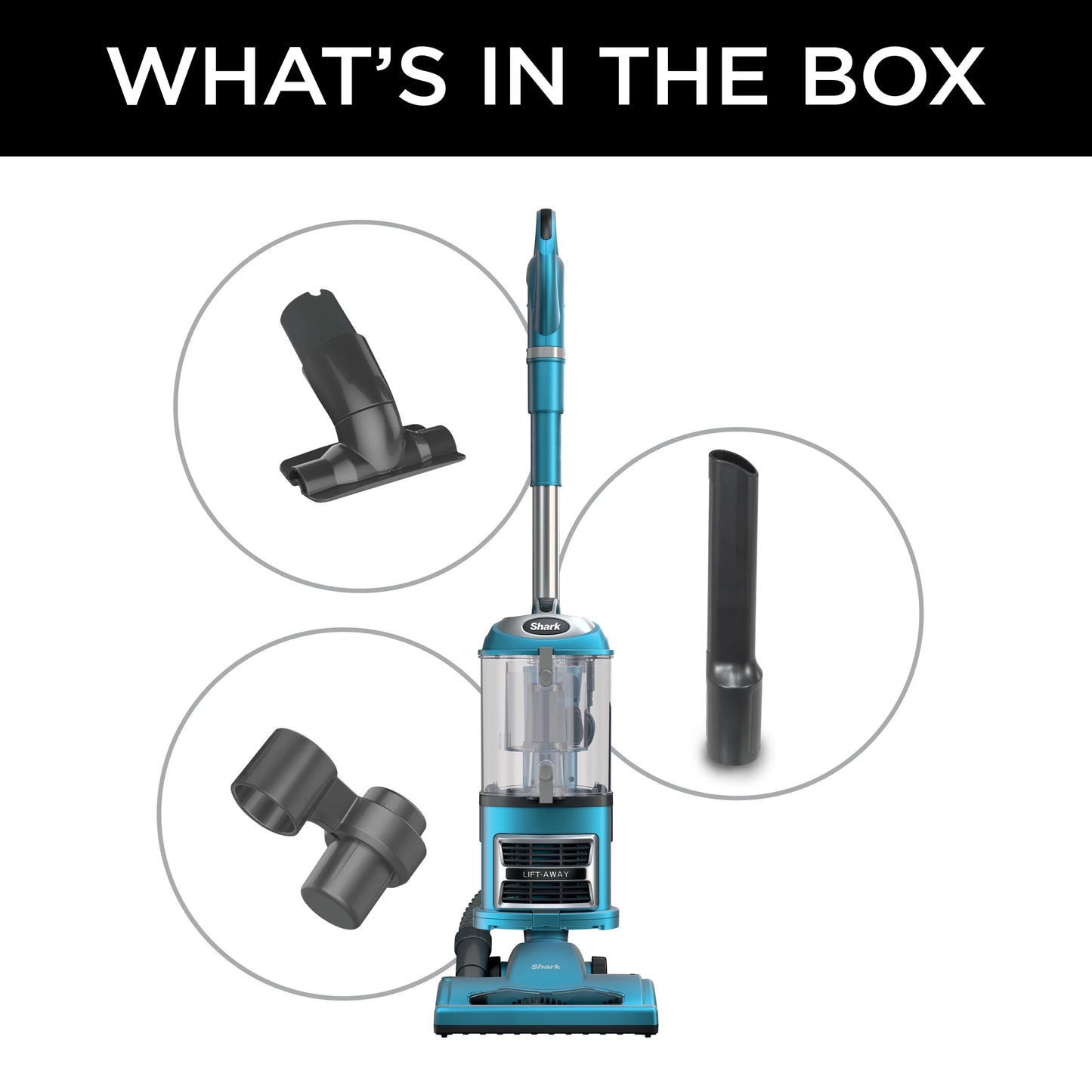 Shark Upright Vacuum, Navigator Lift-Away with Powerful Suction, Bagless, Hard Floor and Carpet, Large Dust Cup, Hepa Filter, Swivel Steering, Upholstery & Crevice Tool, NV380, Blue