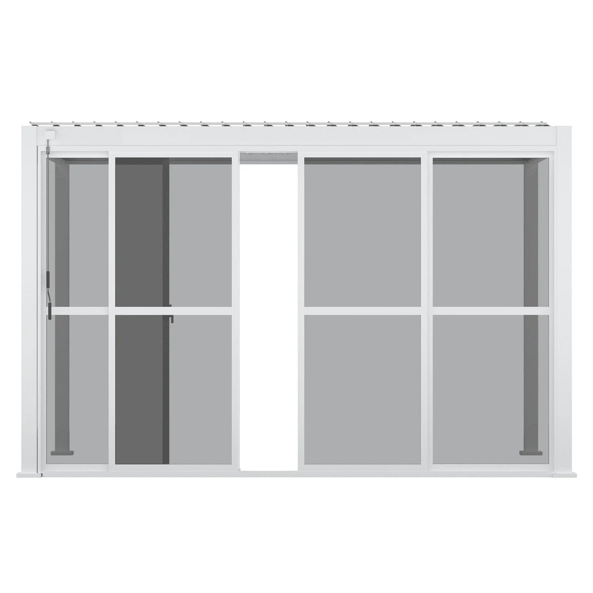 Mirador 111S Outdoor Pergola Aluminum Sliding Louver Door 13' Side, 4 Panels, Dark Grey(Not Pergola)