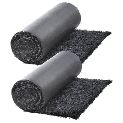 Barara King Rubber Mulch for Landscaping, 2 Rolls Recycled Rubber Mulch Mat 96 x 22 in, Permanent Rubber Pathway, Natural-Looking Black Mulch Garden Edging