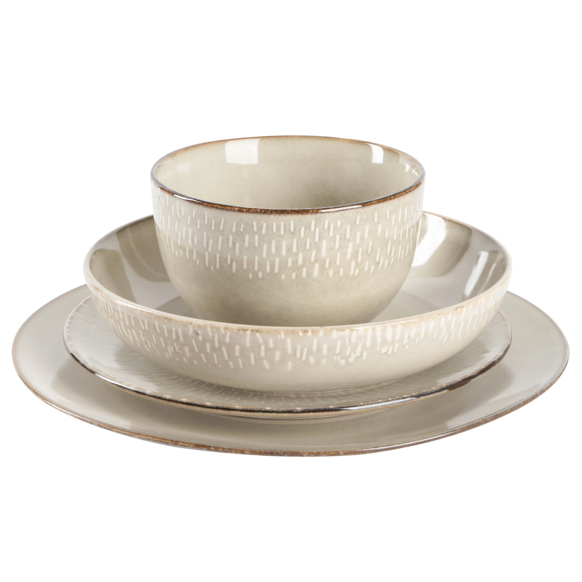 Gibson Elite Matisse 16-Piece Dinnerware Set - Taupe
