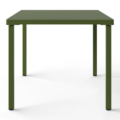WestinTrends Playa 59" Iron Metal Outdoor Rectangular Patio Dining Table For 6, Olive Green