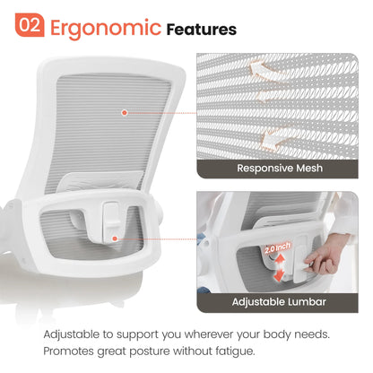 NEO CHAIR Ergonomic Office Chair, Adjustable High Back Mesh Desk Chair with Flip-up Arms, Black
