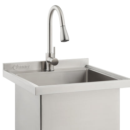 TRINITY 18” x 16” x 13” Stainless Steel Utility Sink with Pull-out Faucet