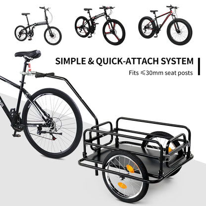 Ktaxon Two Wheel Bicycle Cargo Trailer, Black