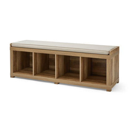Better Homes & Gardens 4-Cube Shoe Storage 58.39" Bench, Weathered