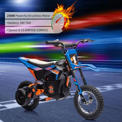 Nasitip Electric 350W Dirt Bike for Kids 8-16 year - Black