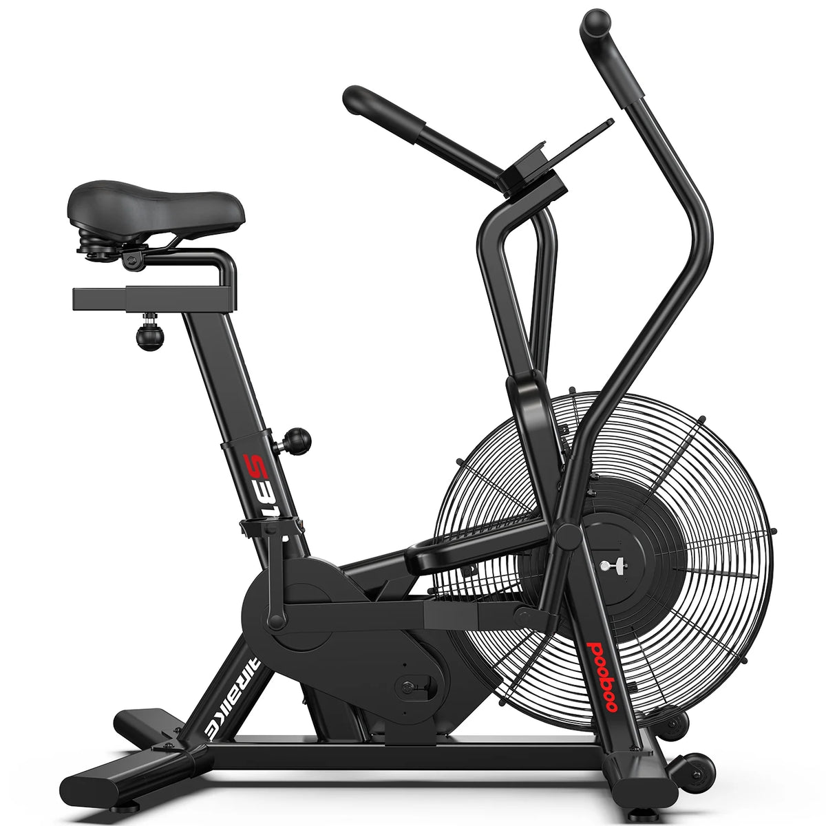 LNOW Commercial Built-in Bluetooth Fan Exercise Bike, Adjustable Air Resistance with Dual-Action Handlebars, Heavy Duty Indoor Cycling Bike for Home Gym Traininning, 350lbs Arm/Leg Cardio Workout
