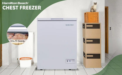 Hamilton Beach 5.0 Cu. Ft. Chest Freezer, White, HBFRF510